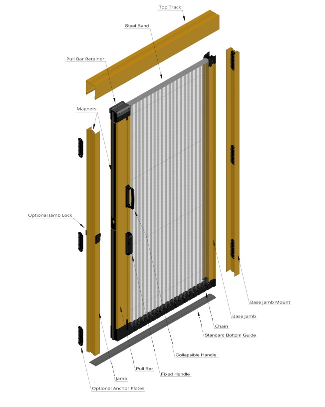 Isometric View of Retractable Screen